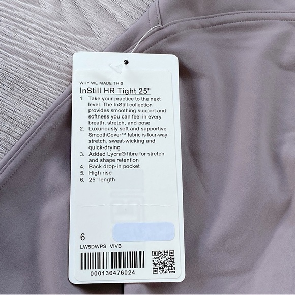 Nwt Lululemon InStill High-Rise Tight 25" in Violet Verbena Size 6 - Picture 6 of 14